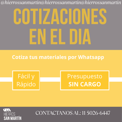 Cotizá tus materiales de construcción en el día y sin cargo